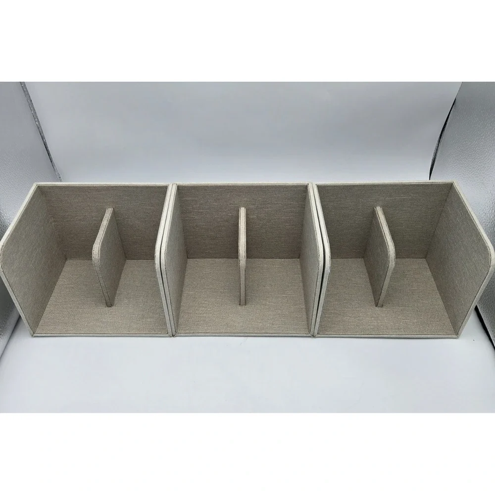 Caraway Food Storage Bin‎ Holder Pantry Organizers Gray Canvas Magnetic Set of 3